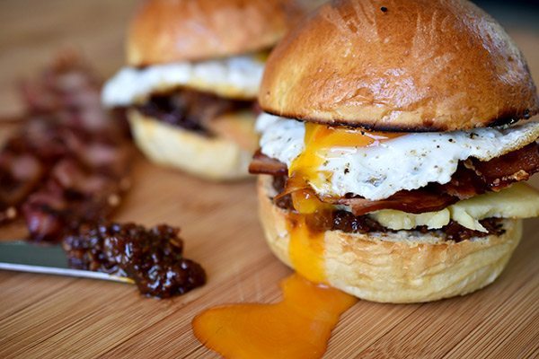 Best Brekky Burgers with Homemade Bacon Jam