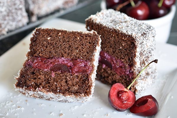 Cherry Ripe Lamingtons