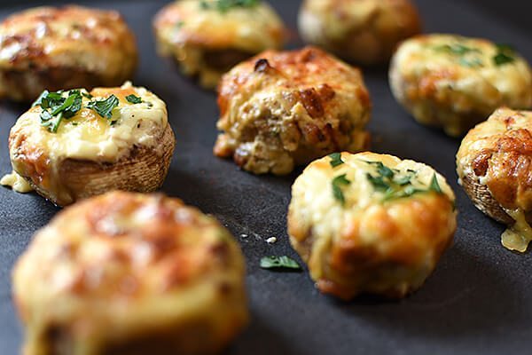 Stuffed Mushrooms- Two Ways