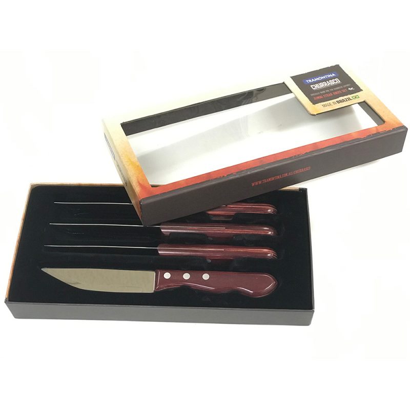 "Tramontina Churrasco 4PC Jumbo Steak Knife set "