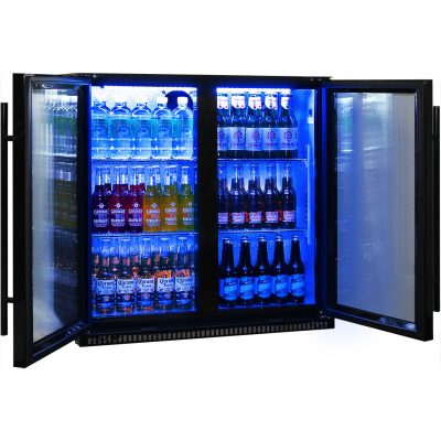 Schmick Black Bar Fridge 2 Door SK190-B