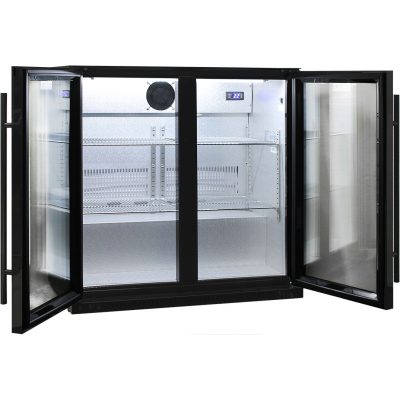 Schmick Black Bar Fridge 2 Door SK190-B