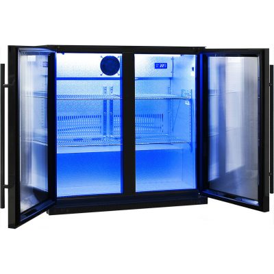 Schmick Black Bar Fridge 2 Door SK190-B