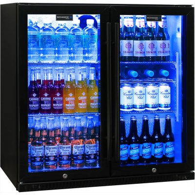 Schmick Black Bar Fridge 2 Door SK190-B