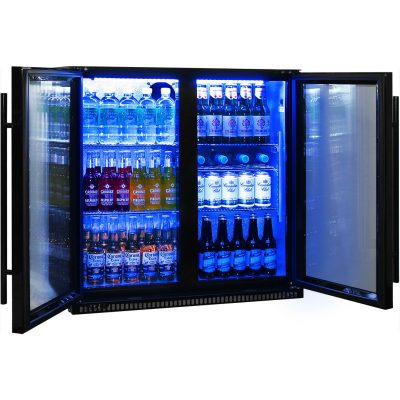 Schmick Black Bar Fridge 2 Door SK190-B