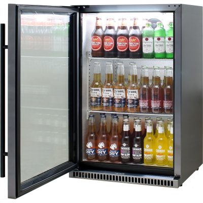 Schmick Black Stainless Steel Bar Fridge SK118L-BS