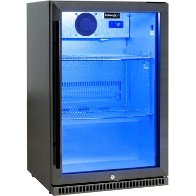 Schmick Black Stainless Steel Bar Fridge SK118R-BS