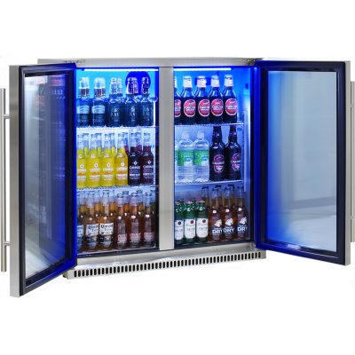 Schmick Stainless Bar Fridge 2 Door With Heated Glass and Triple Glazing