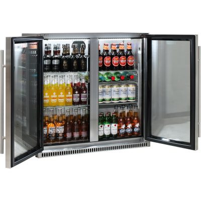 Schmick Stainless Bar Fridge 2 Door With Heated Glass and Triple Glazing